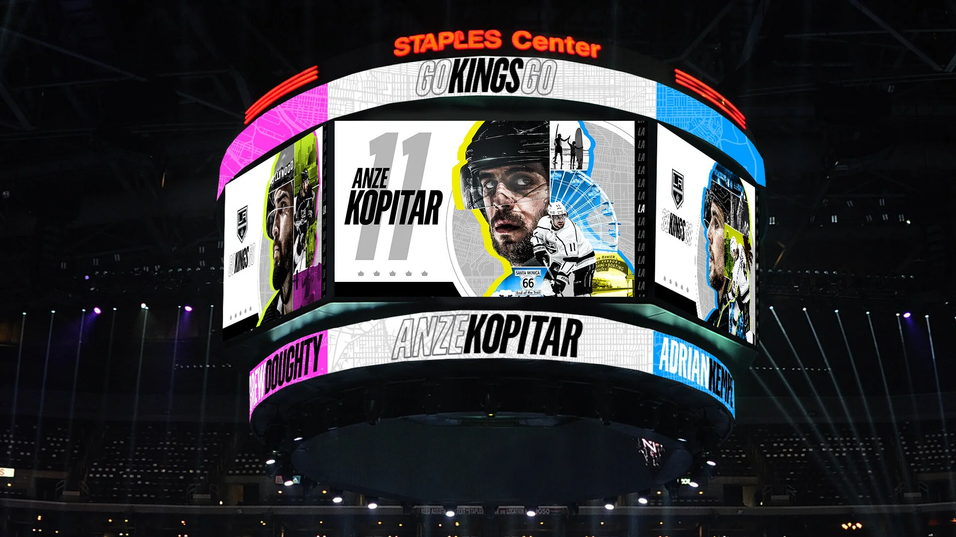 Go Kings Go campaign live on the Staples Center jumbotron